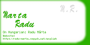 marta radu business card